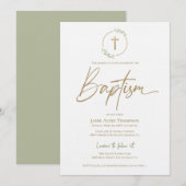 Moderne Boogschutblad Krans verguld Gouden Kruis D Kaart (Voorkant / Achterkant)