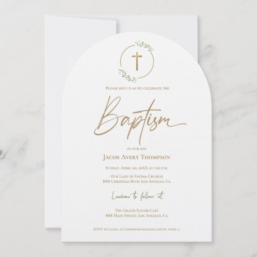 Moderne Boogschutblad Krans verguld Gouden Kruis D Kaart (Voorkant)