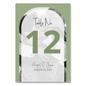 👰🤵 Moderne Boogschuttersfoto Sage Green Kaart (Achterkant)