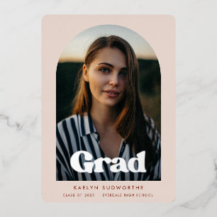 Moderne boogvormgeving Fotogradatie Party Silver Folie Uitnodiging
