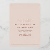 Moderne boogvormgeving Fotogradatie Party Silver Folie Uitnodiging (Achterkant)