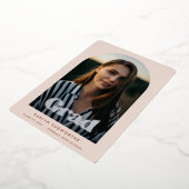 Moderne boogvormgeving Fotogradatie Party Silver Folie Uitnodiging (Gedraaid)