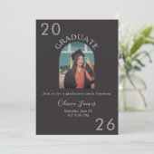 moderne boogvormige afstudeerceremonie  kaart (Staand voorkant)