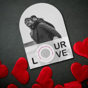 Moderne boogvormige Valentijnsdag-fotokaart Kaart