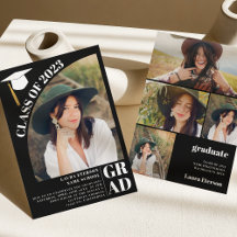 Moderne boogzwarte 5 foto's afstuderen