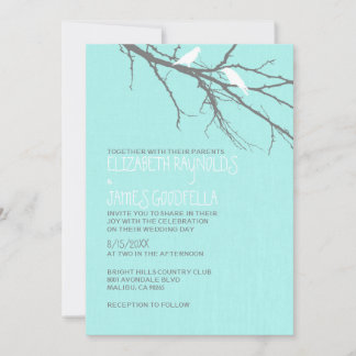Moderne Boom Branches Wedding Invitations Kaart