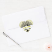 Moderne boom heldere kleuren Limoen Heart Wedding  Hart Sticker (Envelop)