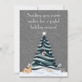 Moderne Boom, Omringd door Bosvrienden Feestdagenkaart (Voorkant)