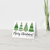 Moderne Boom Prettig Kerstfeest Feestdagen Kaart (Voorkant)