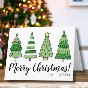 Moderne Boom Prettig Kerstfeest Feestdagen Kaart