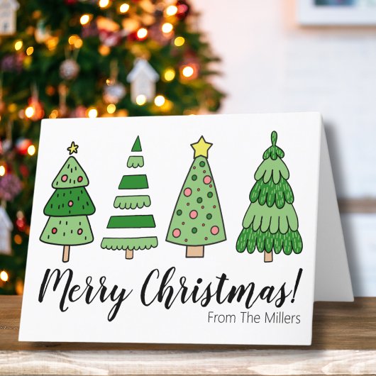Moderne Boom Prettig Kerstfeest Feestdagen Kaart