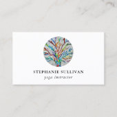 Moderne Boom van het Leven Yoga Instructeur Visitekaartje (Voorkant)