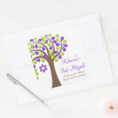 Moderne boom van het Paarse Groene Vliegtuig Mitzv Vierkante Sticker (Envelop)