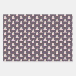 Moderne boom winterpatroon in pasteltinten inpakpapier vel