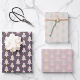 Moderne boom winterpatroon in pasteltinten inpakpapier vel