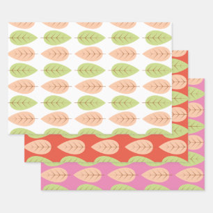 Moderne boomblad patroon aangepaste Feestdagen Inpakpapier Vel