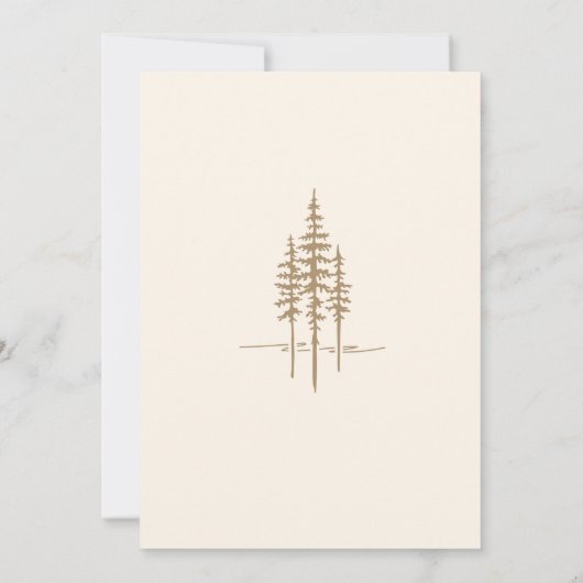 Moderne Boombos Rustieke bruiloft Save the Date In (Achterkant)