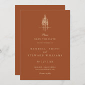 Moderne Boombos Rustieke bruiloft Save the Date In (Voorkant / Achterkant)