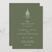 Moderne Boombos Rustieke bruiloft Save the Date In (Voorkant / Achterkant)