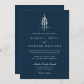 Moderne Boombos Rustieke bruiloft uitnodiging (Voorkant / Achterkant)