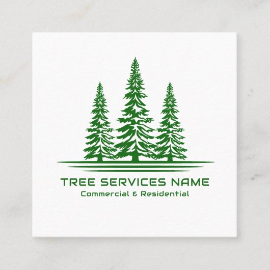 Moderne boomdiensten vierkante visitekaartje (Voorkant)