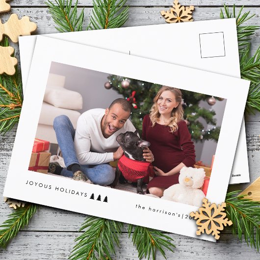 Moderne boomfoto feestdagenkaart