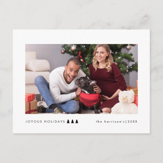 Moderne boomfoto feestdagenkaart (Voorkant)