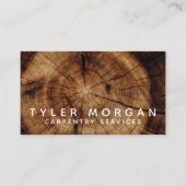 Moderne boomhoutcarpentry visitekaartje (Voorkant)