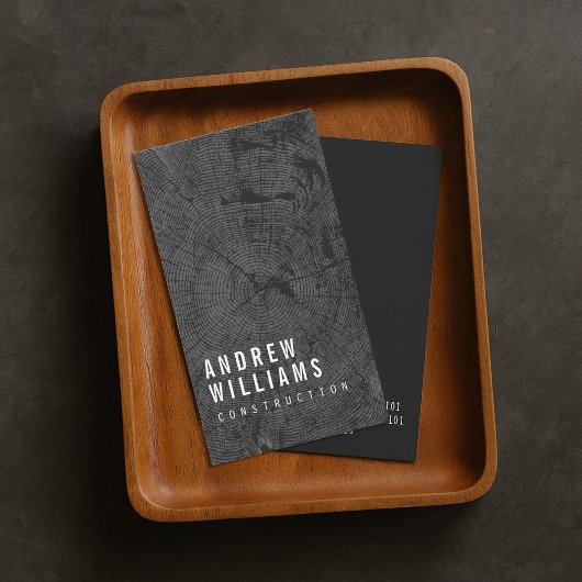 Moderne boomringbouw, ontwerp, bouwer visitekaartje