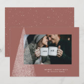 Moderne boomvakantiefotokaart feestdagenkaart (Voorkant / Achterkant)