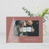 Moderne boomvakantiefotokaart feestdagenkaart (Staand voorkant)