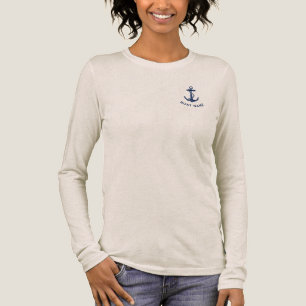 Moderne boot Marine Blue Anchor Cruise Trip Custom Tri-Blend Shirt