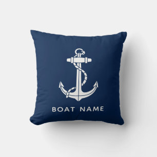 Moderne Boot Naam Anker Custom Kussen