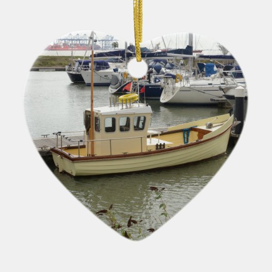 Moderne boot traditionele stijl keramisch ornament (Voorkant)