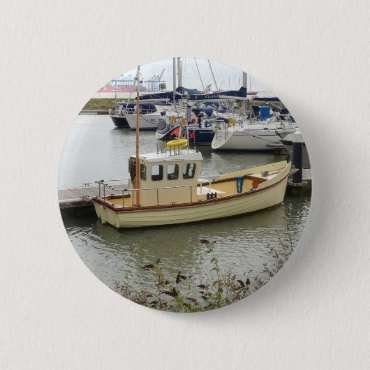 Moderne boot traditionele stijl ronde button 5,7 cm (Voorkant)