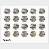 Moderne boot traditionele stijl ronde sticker (Vel)