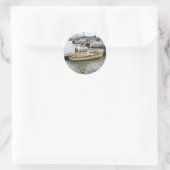 Moderne boot traditionele stijl ronde sticker (Tas)