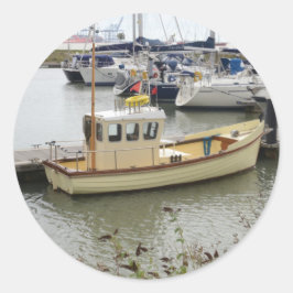 Moderne boot traditionele stijl ronde sticker