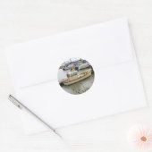 Moderne boot traditionele stijl ronde sticker (Envelop)