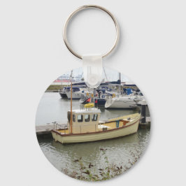 Moderne boot traditionele stijl sleutelhanger
