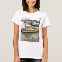 Moderne boot traditionele stijl t-shirt