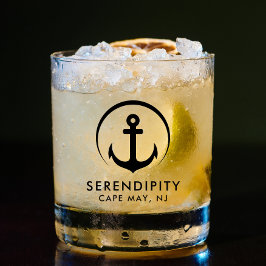 Moderne Bootanker Logo Whisky Glas