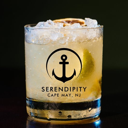 Moderne Bootanker Logo Whisky Glas