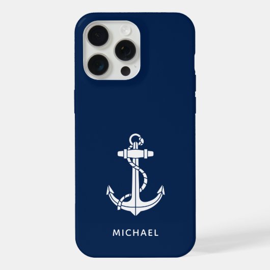 Moderne bootanker minimalistische aangepaste swag iPhone hoesje (Achterkant)