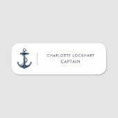 Moderne bootanker nautische cruise naamplaatje (Voorkant)