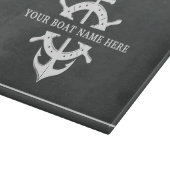 Moderne bootnaam schip wielanker Nautical Grey Snijplank (Hoek)