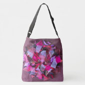 Moderne bordeaux magenta paarse faux 3d linten crossbody tas (Achterkant)