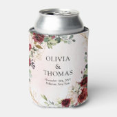 Moderne bordeauxrode gouden geometrische boho blikjeskoeler (Blikje Voorkant)