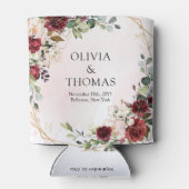 Moderne bordeauxrode gouden geometrische boho blikjeskoeler (Achterkant)