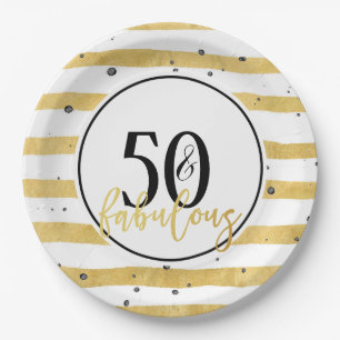 Moderne Borden van 50 en Fabulous Birthday Party Papieren Bordje